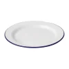 6 Stück Olympia Emaillierte Essteller Weiß-blau 30cm. 6 Stück, 30(Ø)cm, Edelstahl Und Glasemail 25