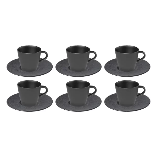 Villeroy & Boch Manufacture Rock Kaffeeservice Schwarz 12-teilig 5
